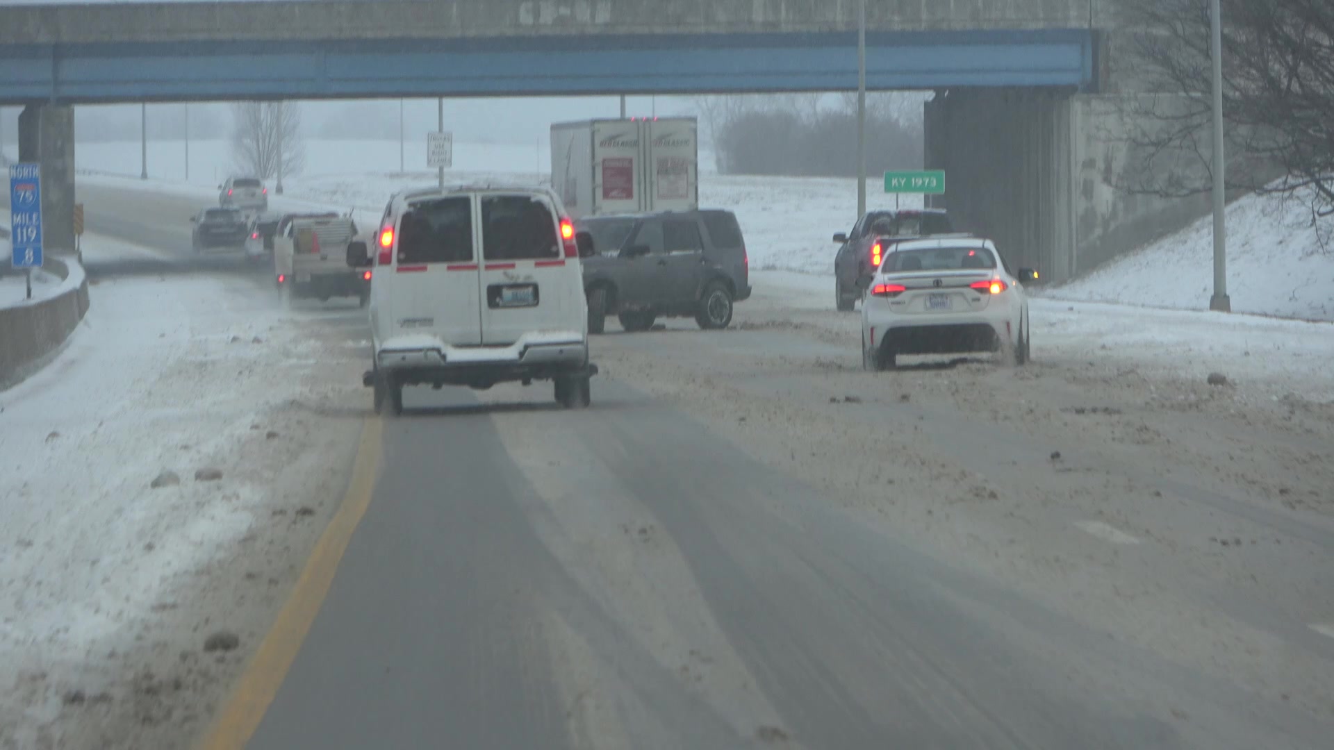 Nightmare on the roads in Lexington Kentucky from the Winter Storm