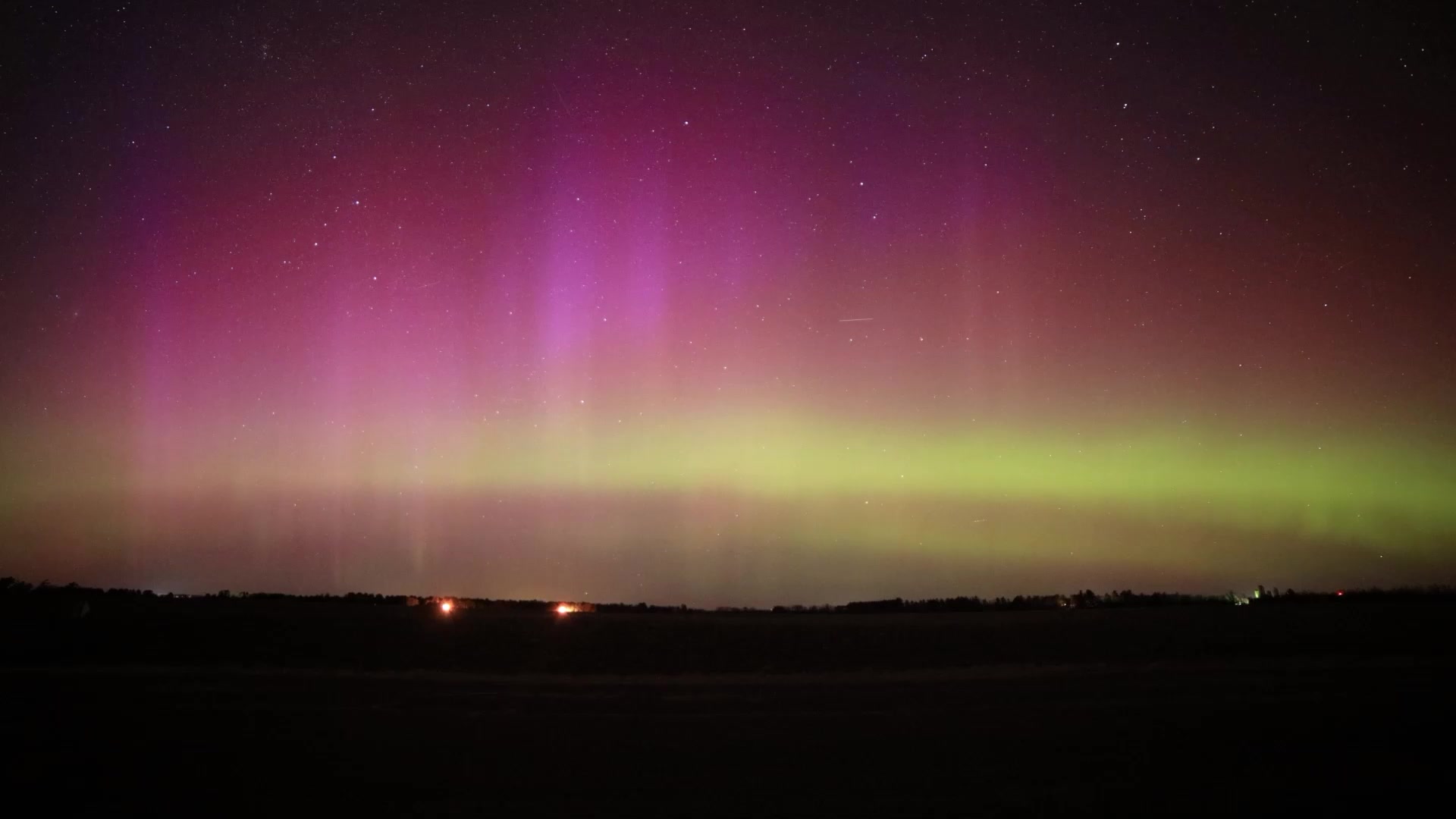Aurora Borealis, Northern Lights - Time Lapse over Barron County, WI