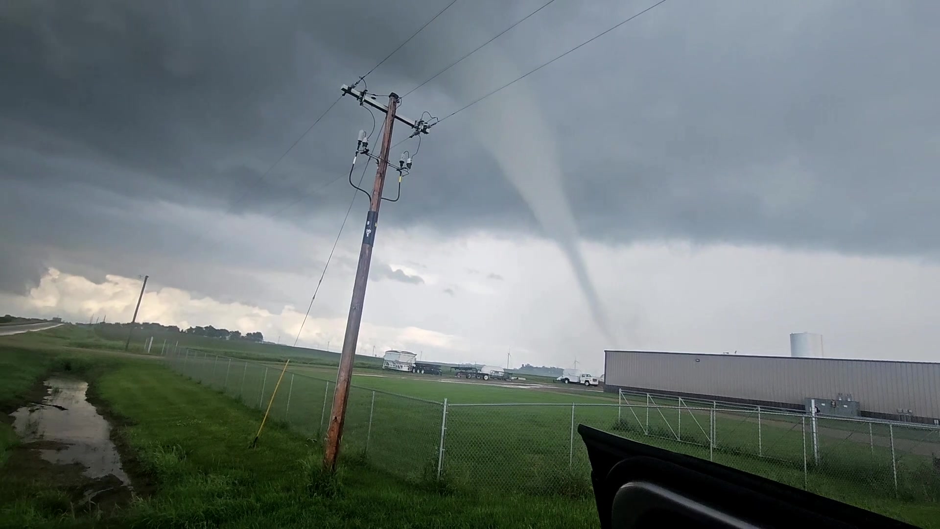 Hartland, MN Tornado racing across the ground and aftermath images