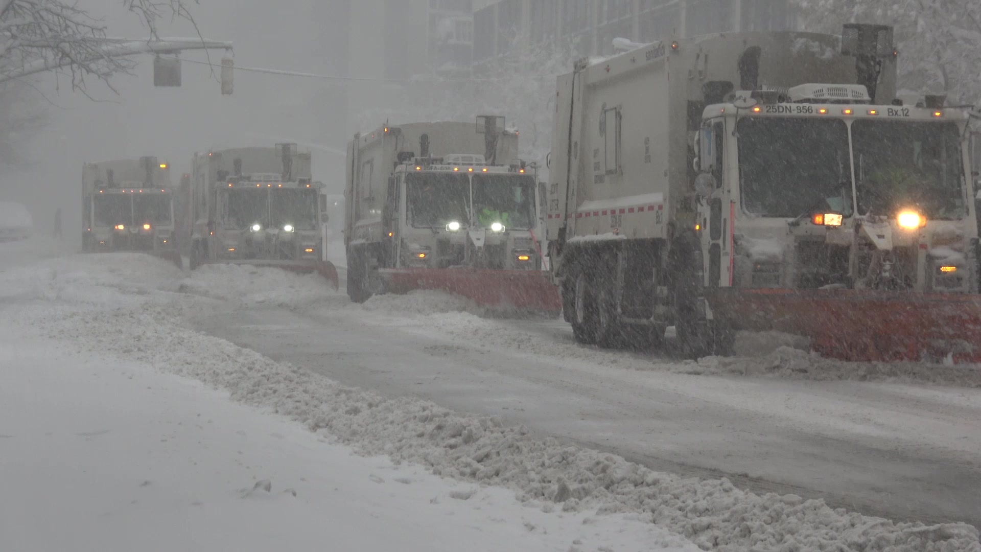 New York City West Side extreme Blizzard Conditions