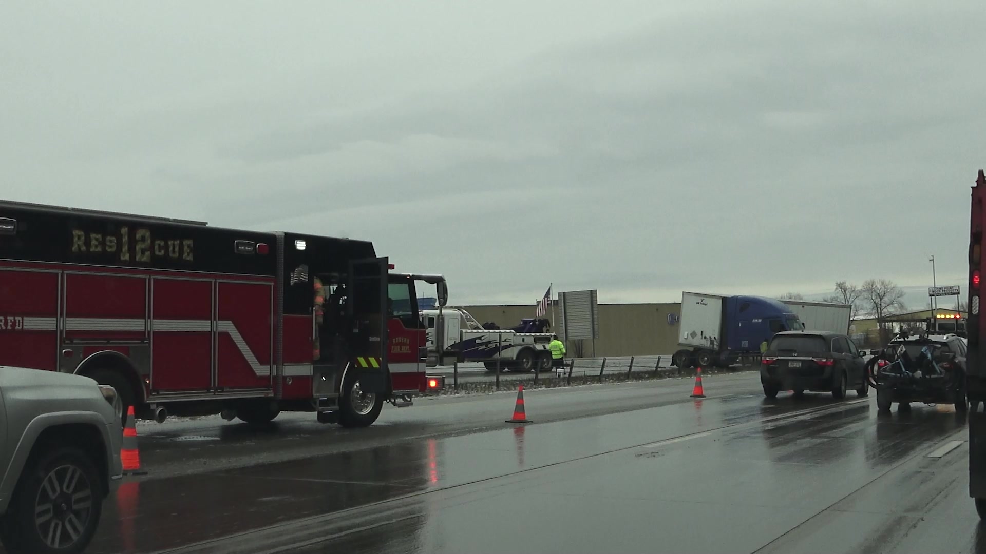 Freezing Rain And Lots Of Jack-Knifed Semi-Trucks, I-94 North Metro