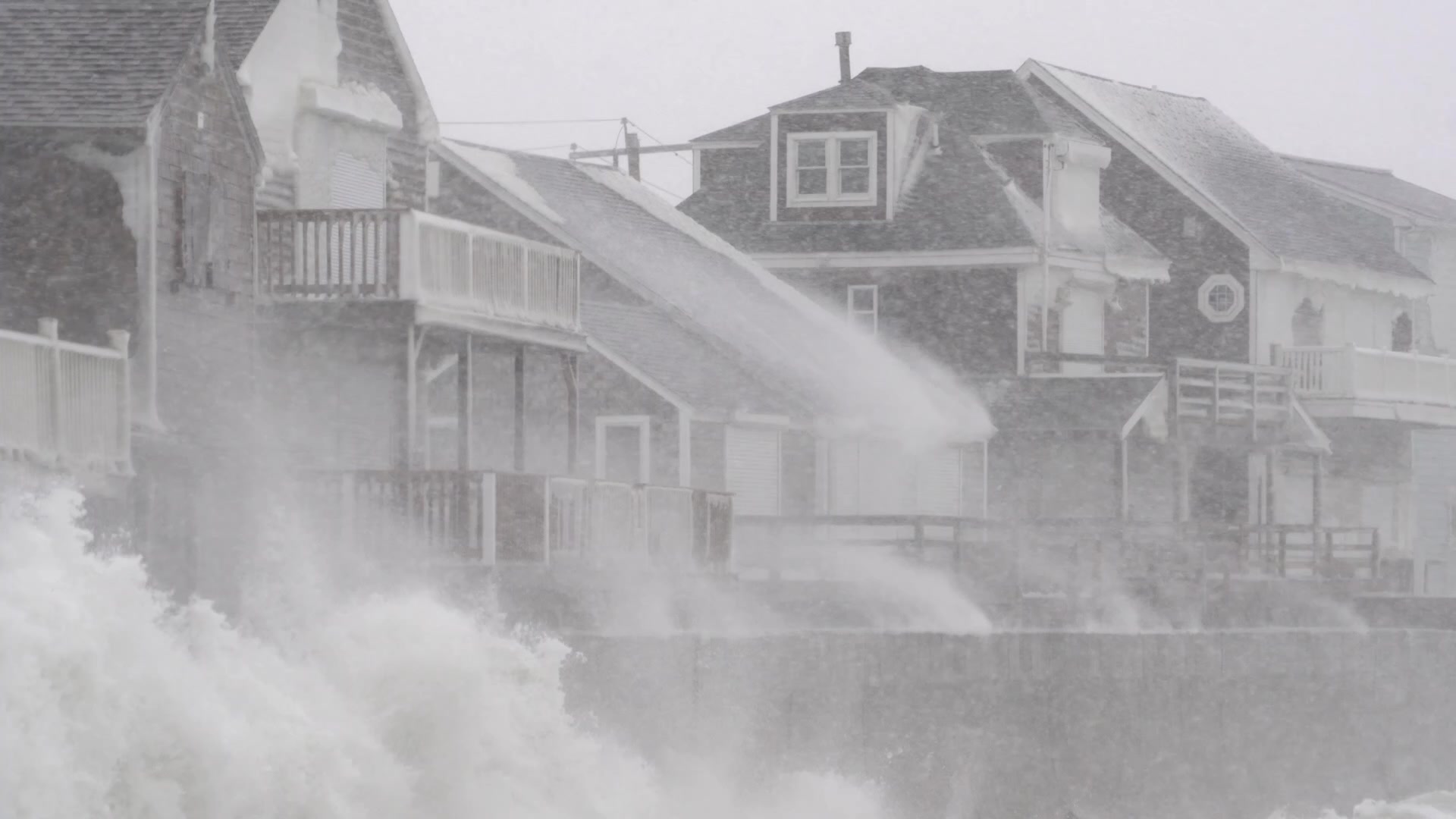 Monster Waves And Storm Surge From The NorEaster Pound Scituate, MA
