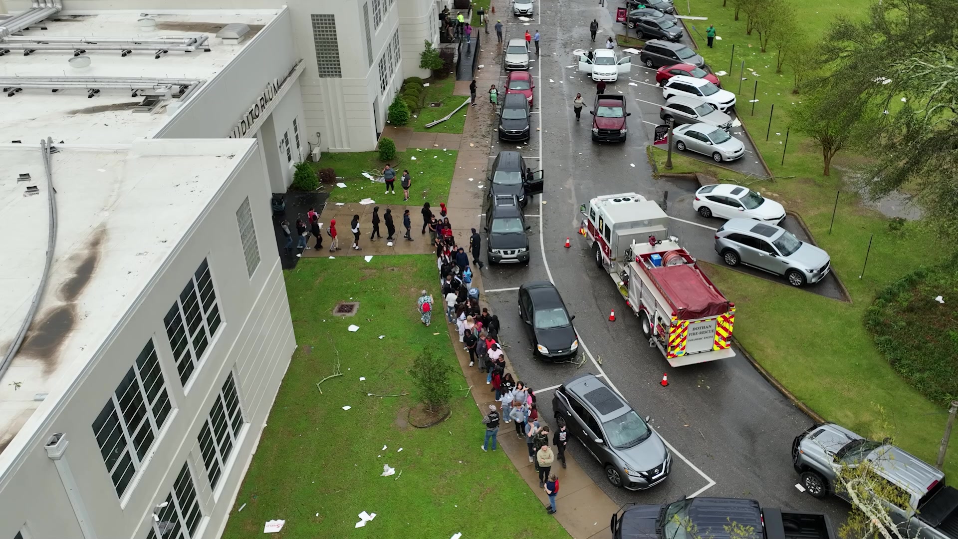 Tornado Hits Dothan Prep Academy School, Dothan, AL - Drone Survey
