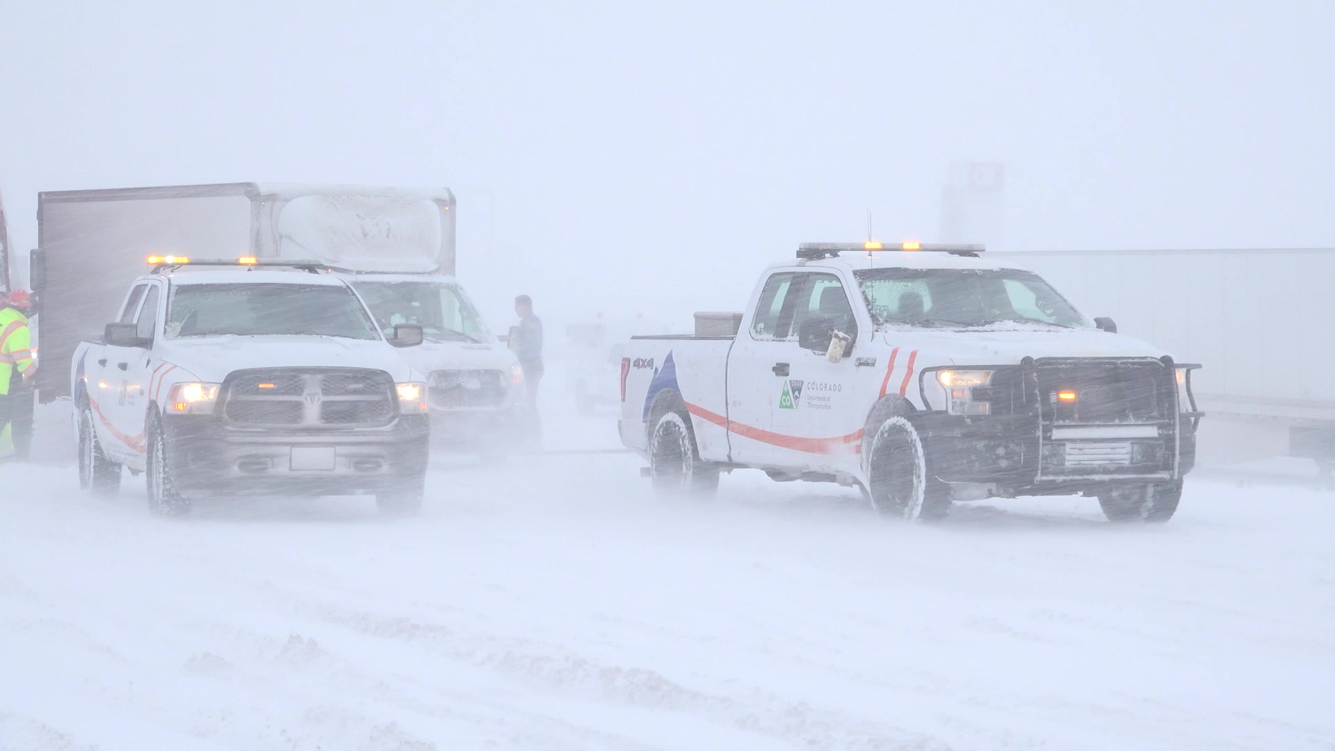 Winter Road Chaos With Intense Blizzard Conditions in Monument CO