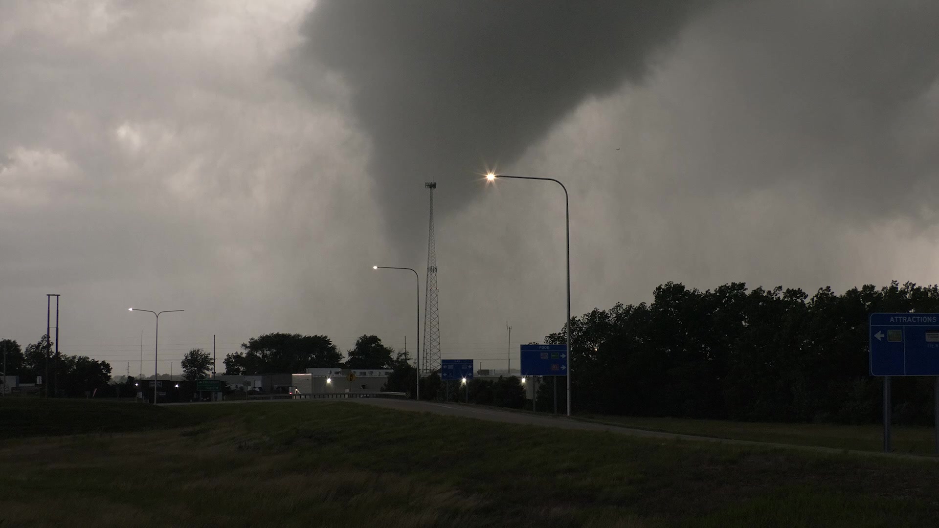 Tornado Throwing Debris In The Air In Effingham, IL With Aftermath