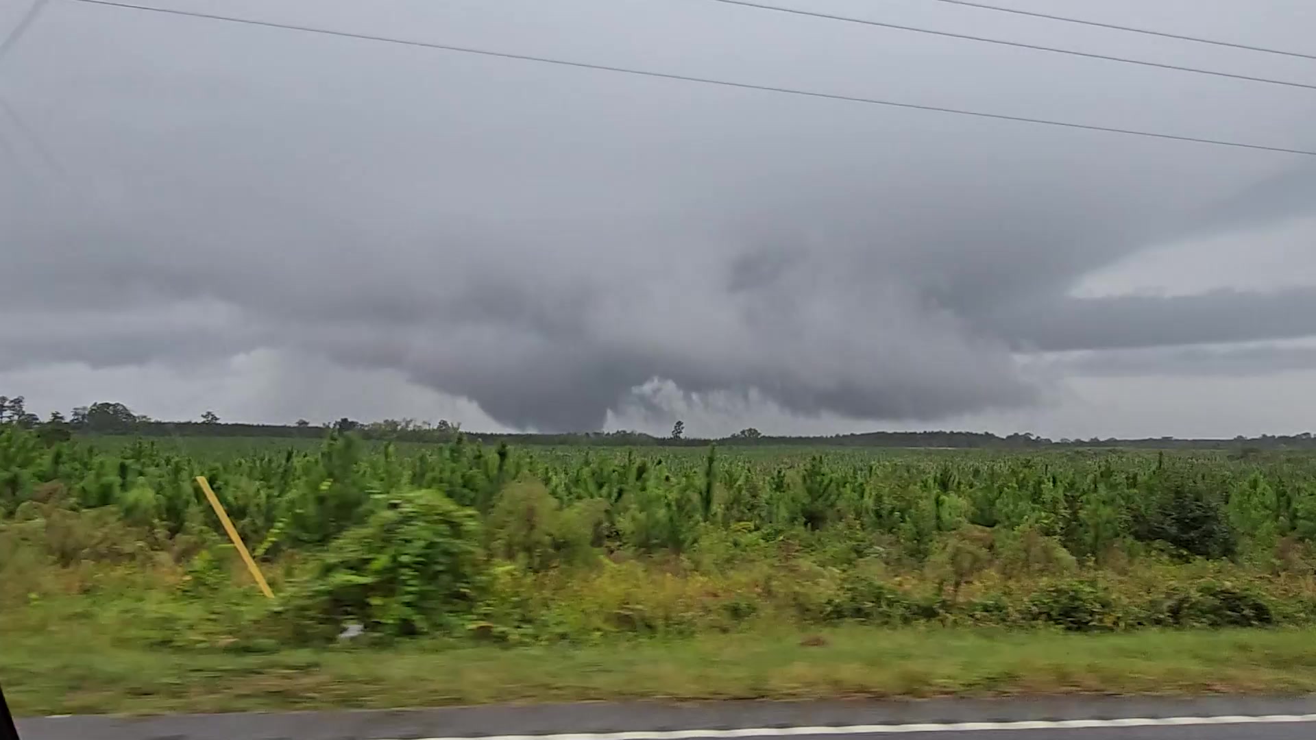 Wedge Tornado over Barnwell, SC from remnants of Hurricane Isaias