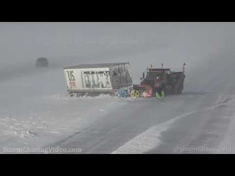 Blowing Snow Causes Very Icy And Difficult Travel Conditions, Fargo, ND
